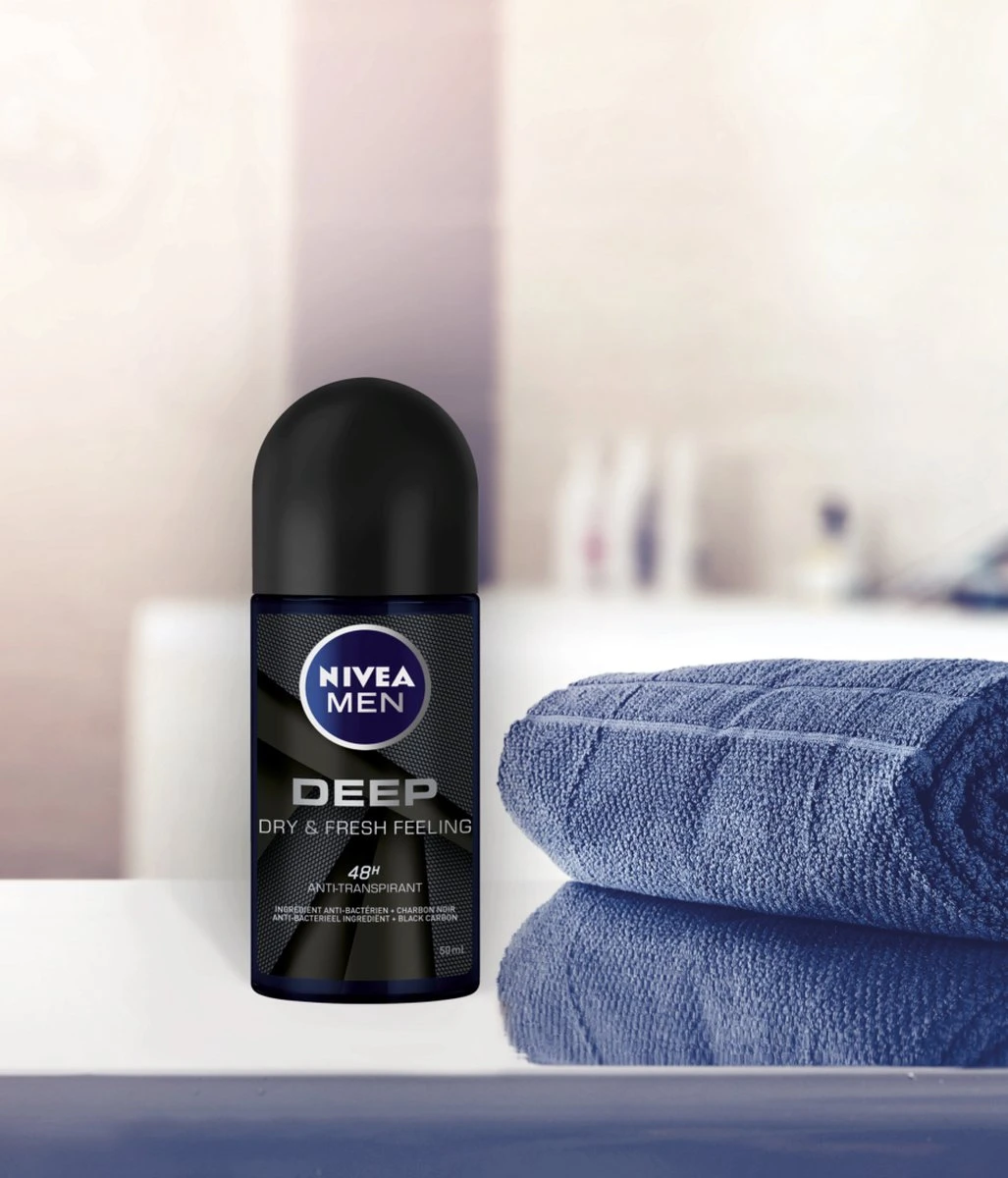 NIVEA MEN Deep - 6 X 50ml - Voordeelverpakking - Deodorant Roller 5 NIVEA MEN Deep - 6 X 50ml - Voordeelverpakking - Deodorant Roller - Afbeelding 3
