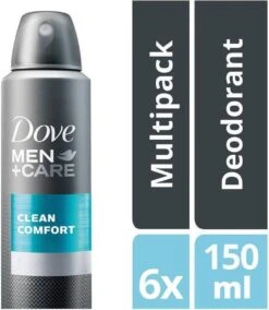 Dove Men+Care Deodorantspray Clean Comfort - 6 X 150 Ml - Voordeelverpakking