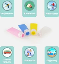 Qpacks - 8-delige Reisflesjes Set Transparant - Vliegtuig Handbagage - Navulbare Reis 100ML Flacons - Incl. Potjes & Etui -Travel - Reisaccessoires -Verzorgingsproducten Verkoop 1103x1200 4