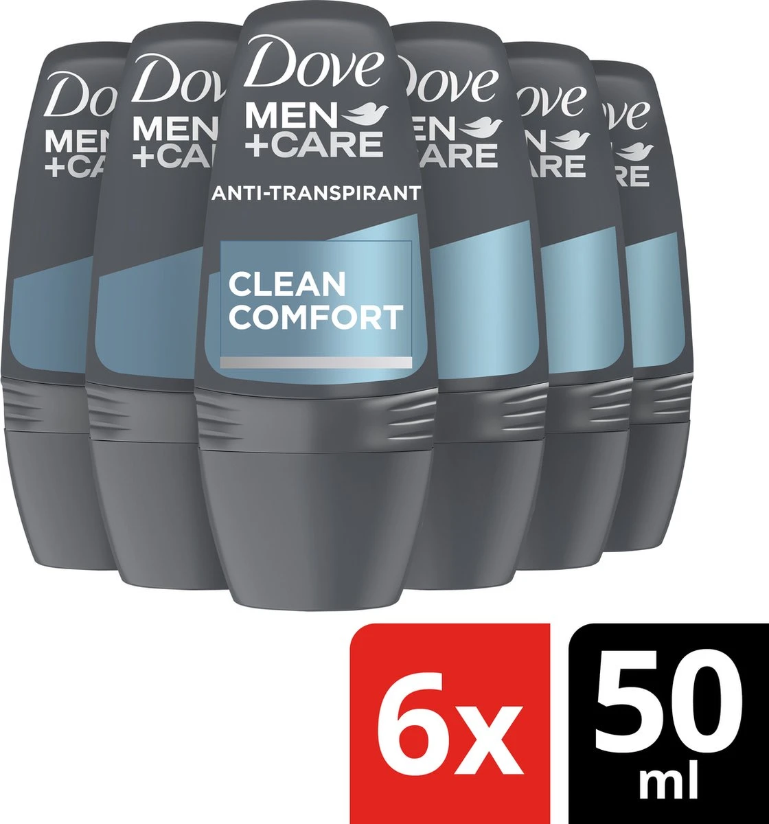 Dove Men+Care Clean Comfort Deodorant Roller - 6 X 50 Ml - Voordeelverpakking 3 Dove Men+Care Clean Comfort Deodorant Roller - 6 X 50 Ml - Voordeelverpakking