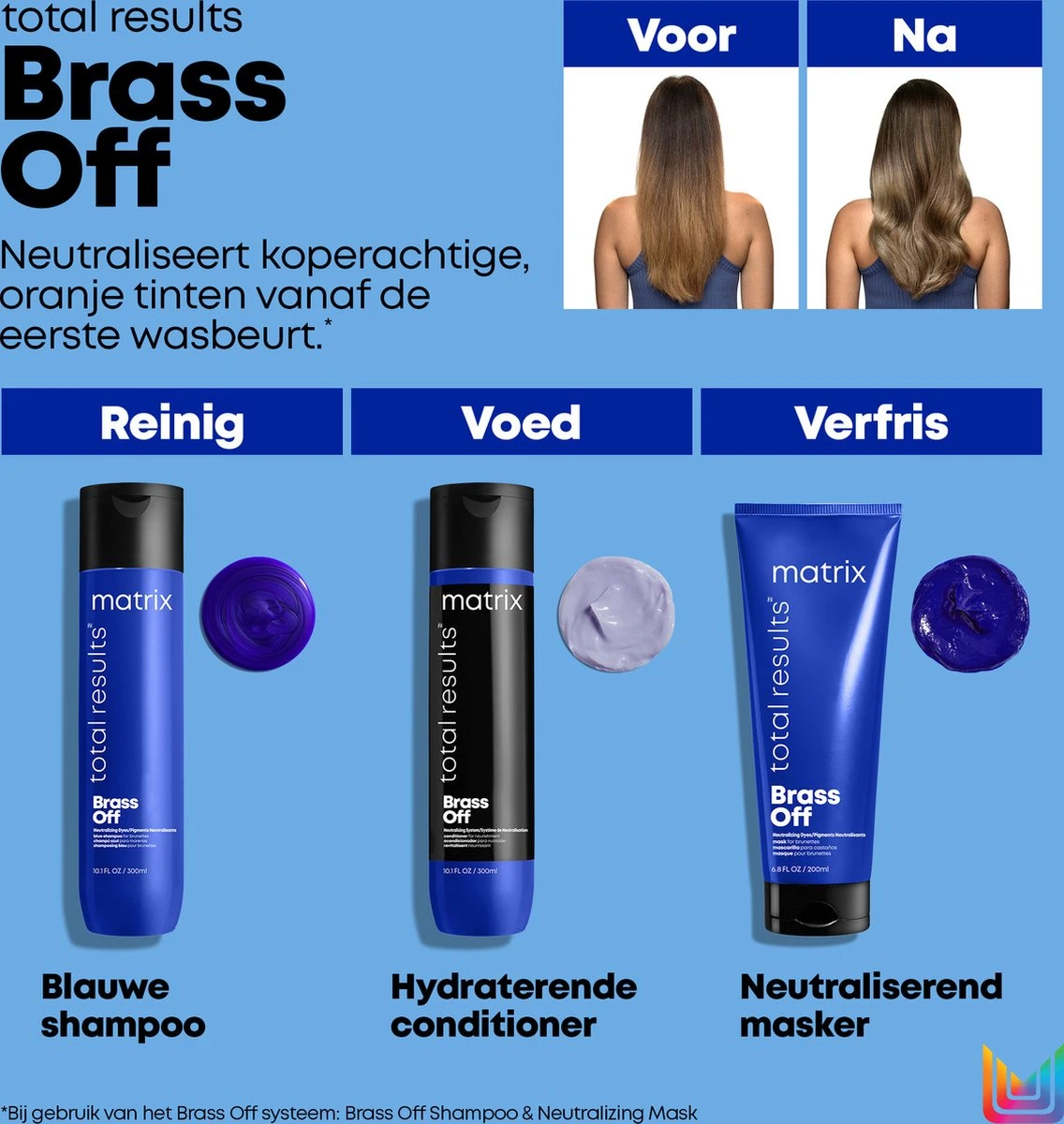 Matrix Total Results Brass Off Shampoo – Neutraliseert Warme Ondertonen In Bruin Haar – 300 Ml 5 Matrix Total Results Brass Off Shampoo – Neutraliseert Warme Ondertonen In Bruin Haar – 300 Ml - Afbeelding 3