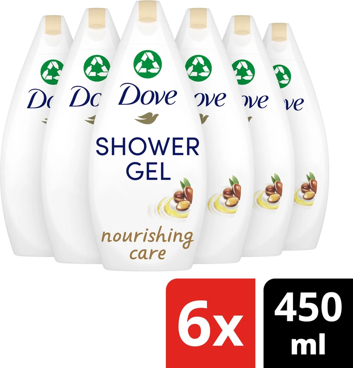 Dove Nourishing Care Douchegel - Triple Moisture Serum - 6 X 450 Ml 4 Dove Nourishing Care Douchegel - Triple Moisture Serum - 6 X 450 Ml - Afbeelding 2