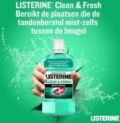 LISTERINE Clean & Fresh, Mondwater Met Essentiële Oliën En Fluoride, Zonder Alcohol, Bereikt De Plaatsen Die De Tandenborstel Mist – Zelfs Tussen De Beugel, 3 X 500 Ml -Verzorgingsproducten Verkoop 1167x1200 5