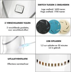 DynaBright Elektrische Eeltverwijderaar Met Stofzuigsysteem - Inc. 3 Vlijlschijven - 2 Standen - Voetvijl - Eeltvijl - Eelt Verwijderaar -USB Oplaadbaar - Geïntegreerde Zuigfunctie 16 DynaBright Elektrische Eeltverwijderaar Met Stofzuigsysteem - Inc. 3 Vlijlschijven - 2 Standen - Voetvijl - Eeltvijl - Eelt Verwijderaar -USB Oplaadbaar - Geïntegreerde Zuigfunctie -Verzorgingsproducten Verkoop 1186x1200