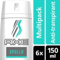 AXE Apollo Dry Anti-Transpirant Deodorant - 6 X 150 Ml - Voordeelverpakking