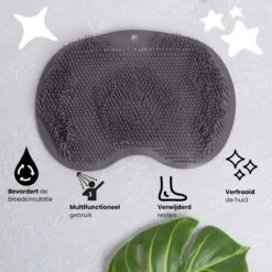 JEKO® - Voetscrubber - Douche Borstel - Voetmassage - Douchemat Antislip Zuignappen - Massage Mat - Voet Verzorging - Rug Wasser - Voetwasser - Grijs -Verzorgingsproducten Verkoop 1198x1200 12