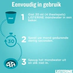 LISTERINE Cool Mint Milde Smaak, Mondspoeling Zonder Alcohol Met Etherische Oliën, Helpt Bacteriën Te Verwijderen En Zorgt Voor Een Langdurig Frisse Adem, 3 X 500 Ml -Verzorgingsproducten Verkoop 1198x1200 29