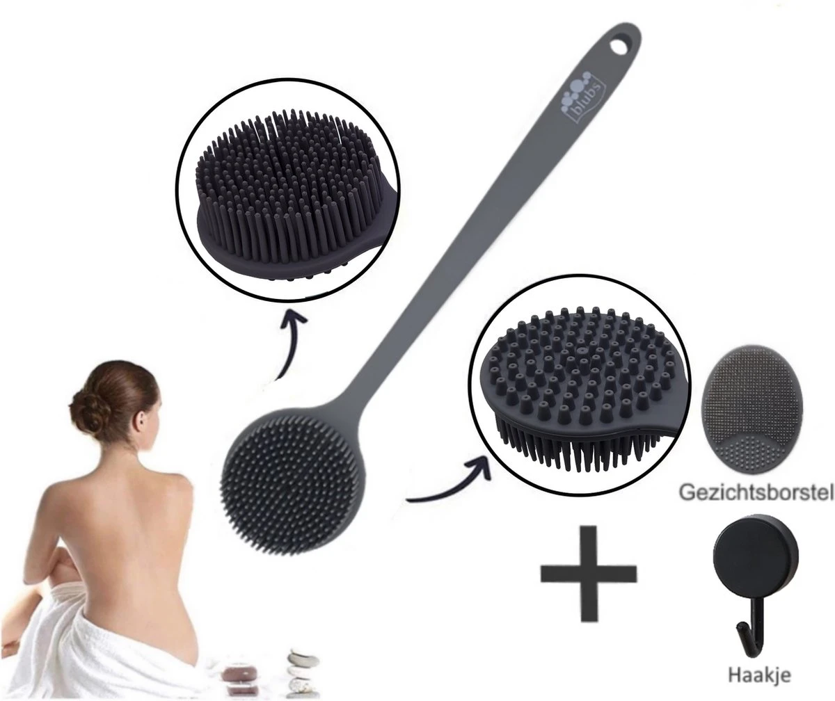 Blubs® Badborstel - Dry Brush - Grijs 3 Blubs® Badborstel - Dry Brush - Grijs