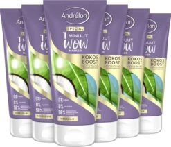 Andrélon Kokos Boost Haarmasker - 1 Minuut WOW Masker - 6 X 180 Ml – Voordeelverpakking 31 Andrélon Kokos Boost Haarmasker - 1 Minuut WOW Masker - 6 X 180 Ml – Voordeelverpakking -Verzorgingsproducten Verkoop 1200x1028 4