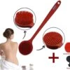 Blubs® – Badborstel – Dry Brush – Rug Scrubber – Lichaamsborstel – Rugborstel Douche Met Steel – Huidborstel – Rugborstel Kunststof – Badborstel Met Steel – Doucheborstel Met Steel – Siliconen Borstel – Droogborstel – Massage – Rood -Verzorgingsproducten Verkoop 1200x1036 1