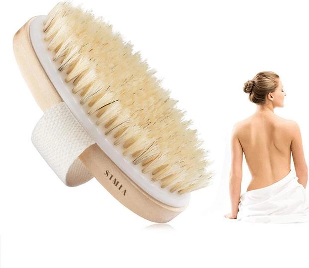 Simia™ Dry Brushing Huidborstel Met Natuurlijke Haren - Huidverbetering - Anti Cellulitis Brush - Lichaamsborstel - Droogborstel 4 Simia™ Dry Brushing Huidborstel Met Natuurlijke Haren - Huidverbetering - Anti Cellulitis Brush - Lichaamsborstel - Droogborstel - Afbeelding 2