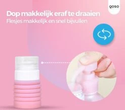 QOSO Reisflesjes Set 8-Delig | Reisflesjes Handbagage Opvouwbaar | Mini Shampoo & Reispotjes Hervulbaar Klein | Reisflesjes 100ml In 4 Kleuren | Navulbare Reisflesjes In Een Reisset -Verzorgingsproducten Verkoop 1200x1048