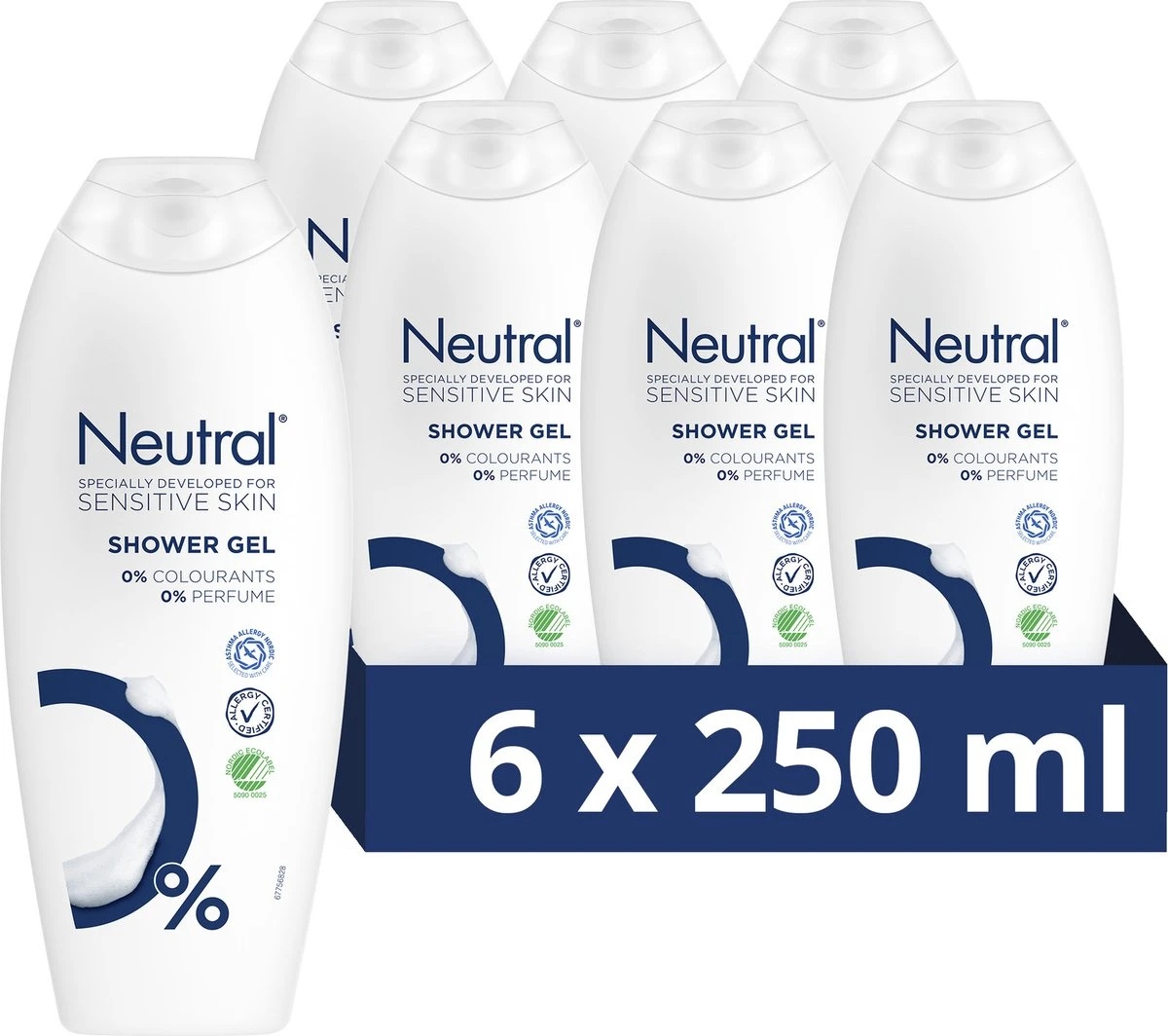 Neutral Sensitive Skin Douchegel - 6 X 250 Ml - Voordeelverpakking 3 Neutral Sensitive Skin Douchegel - 6 X 250 Ml - Voordeelverpakking