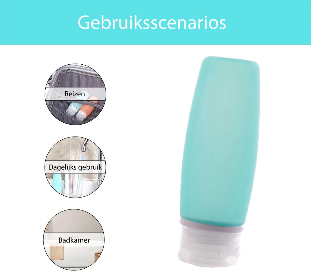 STARMAN Reisflesjes Set - Siliconen - Reisflacons - Handbagage - 100ml - 4 Stuks 9 STARMAN Reisflesjes Set - Siliconen - Reisflacons - Handbagage - 100ml - 4 Stuks - Afbeelding 7