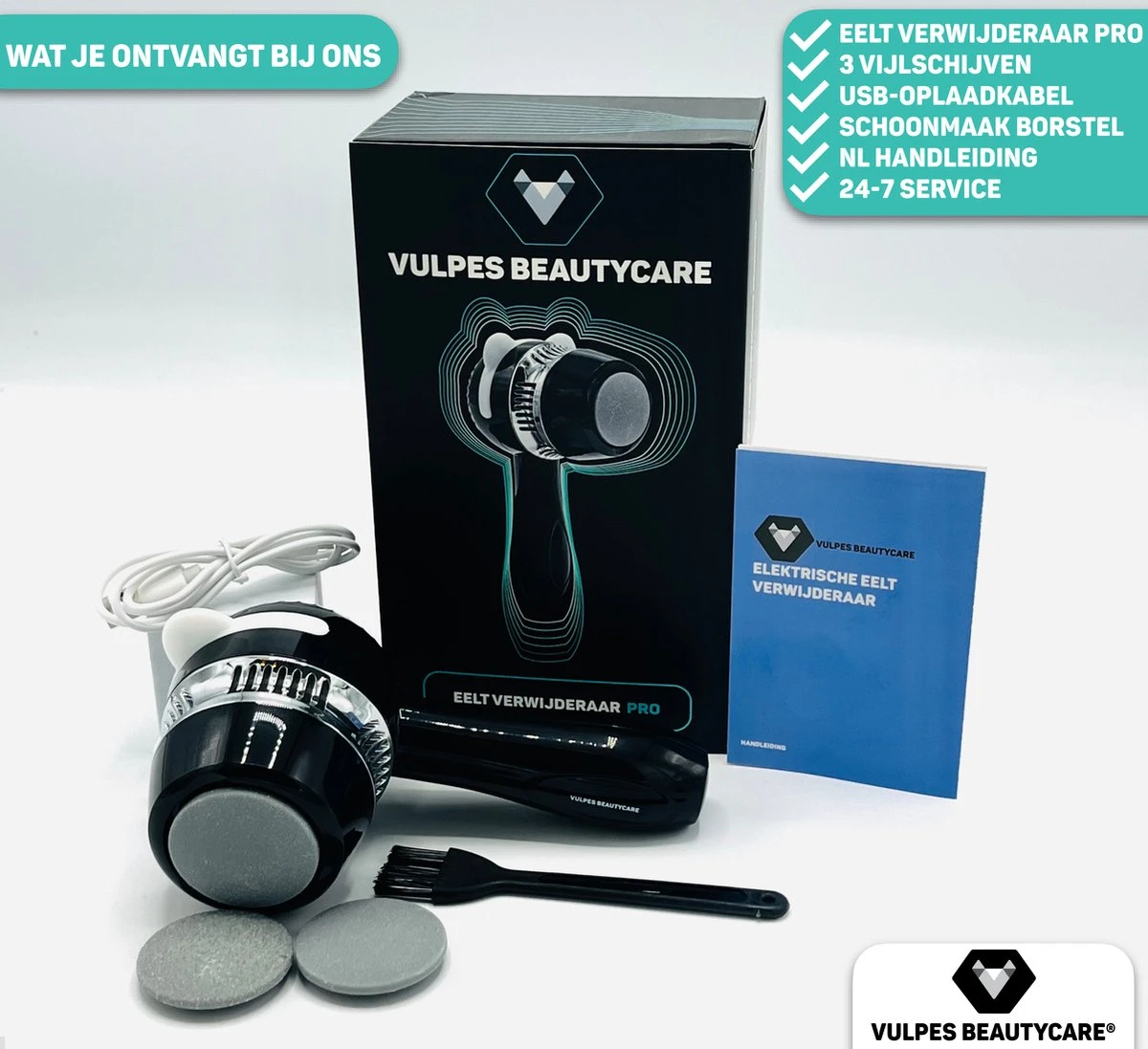 Vulpes BeautyCare® Elektrische Eelt Verwijderaar Pro – Stofzuigfunctie – 3 Snelheden – Inclusief 3 Vijlschijven & Borstel - USB-Oplaadbaar 12 Vulpes BeautyCare® Elektrische Eelt Verwijderaar Pro – Stofzuigfunctie – 3 Snelheden – Inclusief 3 Vijlschijven & Borstel - USB-Oplaadbaar - Afbeelding 10