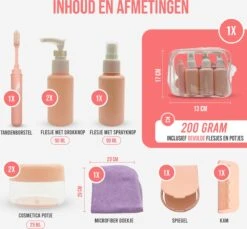 Reisflesjes Set 9-delig - Reisset - Reisflesjes Handbagage - Reis Toilettas - Reisflacons - Vliegtuig - Navulbare Reisflesjes - Roze 13 Reisflesjes Set 9-delig - Reisset - Reisflesjes Handbagage - Reis Toilettas - Reisflacons - Vliegtuig - Navulbare Reisflesjes - Roze -Verzorgingsproducten Verkoop 1200x1113 1