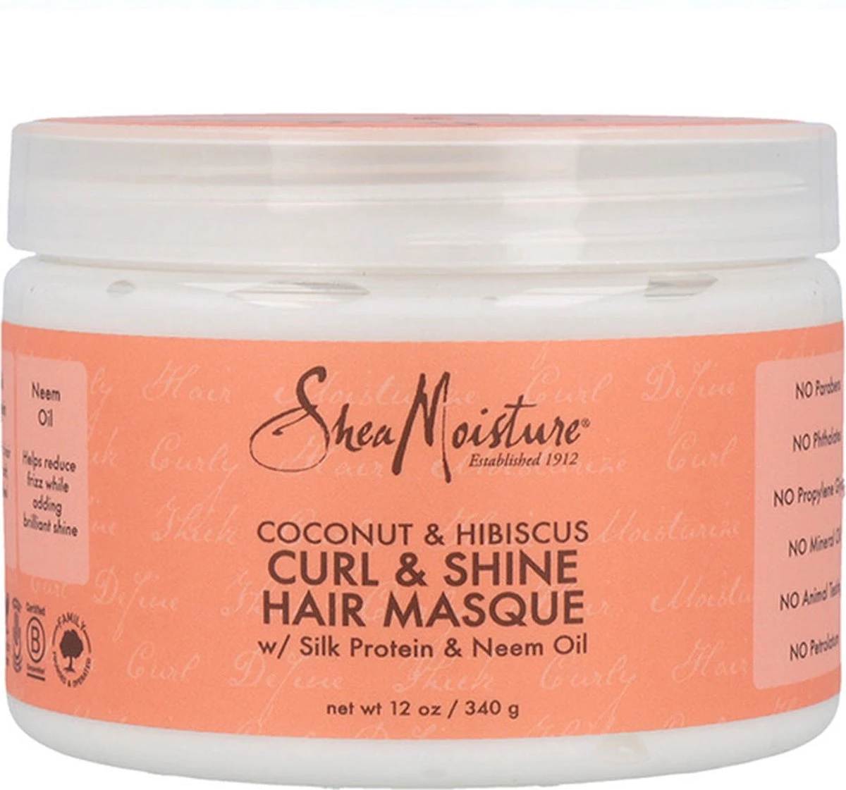 Shea Moisture Coconut & Hibiscus - Haarmasker - Curl & Shine Hair Masque - 340 G 6 Shea Moisture Coconut & Hibiscus - Haarmasker - Curl & Shine Hair Masque - 340 G - Afbeelding 4