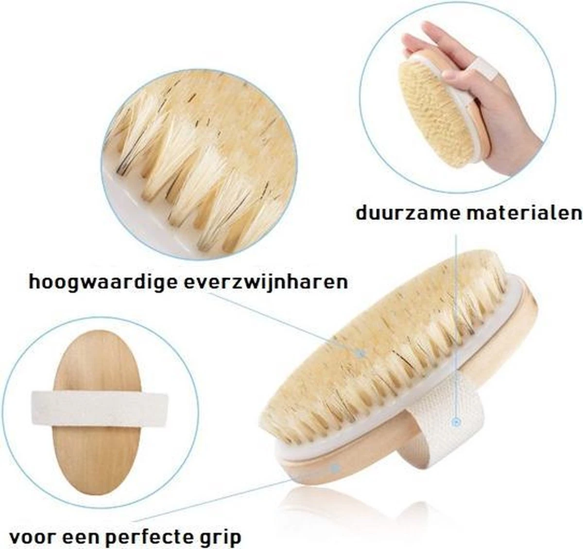 Simia™ Dry Brushing Huidborstel Met Natuurlijke Haren - Huidverbetering - Anti Cellulitis Brush - Lichaamsborstel - Droogborstel 6 Simia™ Dry Brushing Huidborstel Met Natuurlijke Haren - Huidverbetering - Anti Cellulitis Brush - Lichaamsborstel - Droogborstel - Afbeelding 4
