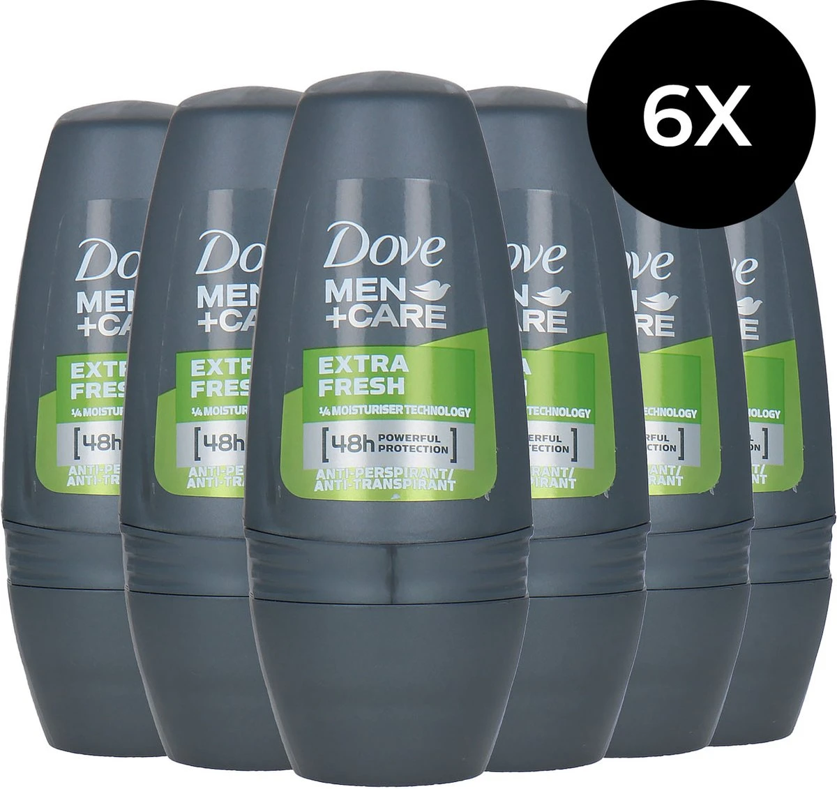 Dove Men+Care Extra Fresh Anti-Transpirant Deodorant Roller - 6 X 50 Ml - Voordeelverpakking 7 Dove Men+Care Extra Fresh Anti-Transpirant Deodorant Roller - 6 X 50 Ml - Voordeelverpakking - Afbeelding 5