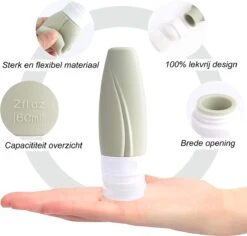 Boxed Reisflesjes Met Etui - Reisset - Verschillende Maten - Siliconen Navulbare Reisflacons - Reis Toilettas - Vliegtuig Handbagage -Verzorgingsproducten Verkoop 1200x1147 6