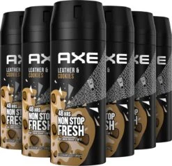 Axe Collision Leather & Cookies Bodyspray Deodorant - 6 X 150 Ml - Voordeelverpakking