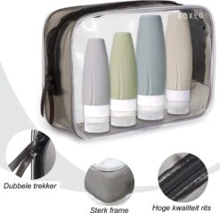 Boxed Reisflesjes Met Etui - Reisset - Verschillende Maten - Siliconen Navulbare Reisflacons - Reis Toilettas - Vliegtuig Handbagage -Verzorgingsproducten Verkoop 1200x1162 5