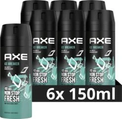 Axe Ice Breaker Bodyspray Deodorant - 6 X 150 Ml - Voordeelverpakking