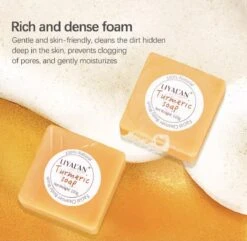 LIYALAN | Turmeric Soap | Kurkuma Zeep | 100% Natuurlijk | Gezichtsreiniging | Lichaamsreiniging | Body Wash | Handzeep | Douchezeep -Verzorgingsproducten Verkoop 1200x1169 2