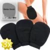 Sensu Scrub Handschoen - 3 Stuks - Zwart - Washand Exfoliating Glove - Kessa Hammam Washandje