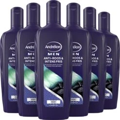Andrélon Men Anti-Roos & Intens Fris Shampoo - 6 X 300 Ml - Voordeelverpakking