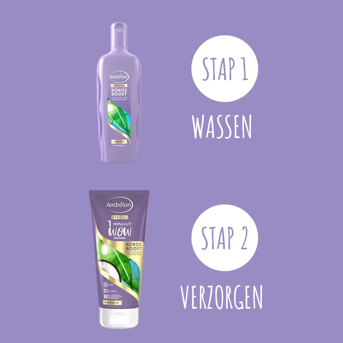 Andrélon Kokos Boost Haarmasker - 1 Minuut WOW Masker - 6 X 180 Ml – Voordeelverpakking 13 Andrélon Kokos Boost Haarmasker - 1 Minuut WOW Masker - 6 X 180 Ml – Voordeelverpakking - Afbeelding 11