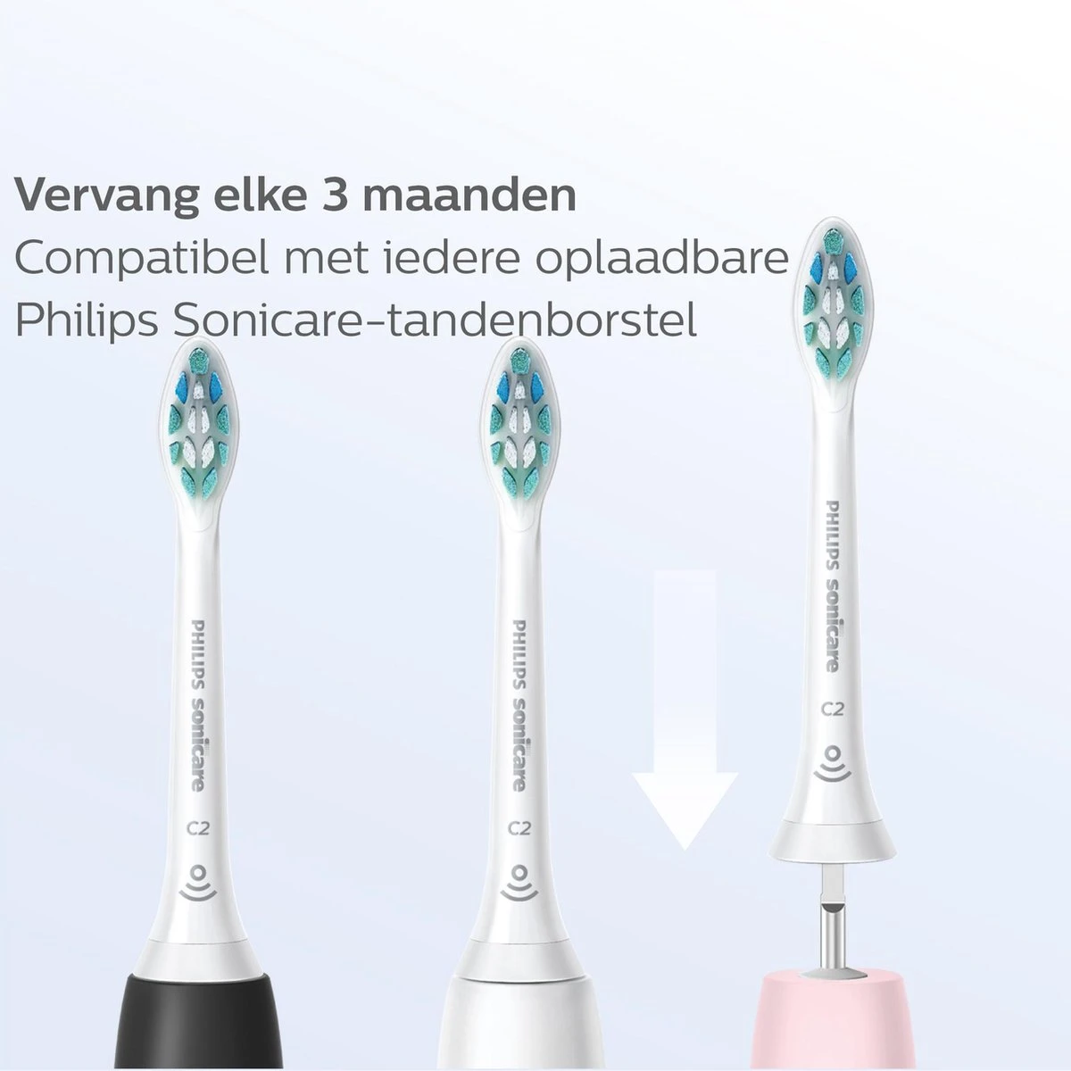 Philips Sonicare C2 Optimal Plaque Defence HX9022/10 - Opzetborstels - 2 Stuks 14 Philips Sonicare C2 Optimal Plaque Defence HX9022/10 - Opzetborstels - 2 Stuks - Afbeelding 12