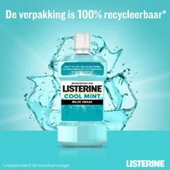 LISTERINE Cool Mint Milde Smaak, Mondspoeling Zonder Alcohol Met Etherische Oliën, Helpt Bacteriën Te Verwijderen En Zorgt Voor Een Langdurig Frisse Adem, 3 X 500 Ml -Verzorgingsproducten Verkoop 1200x1200 1556