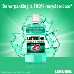 LISTERINE Clean & Fresh, Mondwater Met Essentiële Oliën En Fluoride, Zonder Alcohol, Bereikt De Plaatsen Die De Tandenborstel Mist – Zelfs Tussen De Beugel, 3 X 500 Ml -Verzorgingsproducten Verkoop 1200x1200 1597