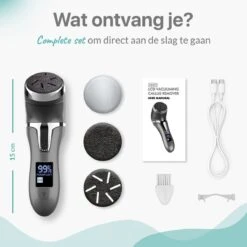 Be Lavish Elektrische Eeltverwijderaar Met Stofzuigsysteem - Voetvijl - Eeltvijl - IPX7 Waterdicht - USB Oplaadbaar - Inc. 3 Opzetstukken & Borstel -Verzorgingsproducten Verkoop 1200x1200 178