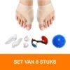 {Feetz} Hallux Valgus Bunion Protector & Corrector - SET VAN 8 STUKS – Voetverzorging & Teenspreider Teenspalk – Voorvoetzolen Siliconen Set Ter Correctie Van Tenenstand. Inclusief Teenband & Massagebal Voor Spierversterkende Oefeningen -Verzorgingsproducten Verkoop 1200x1200 195