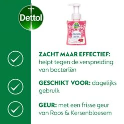 Dettol - Handzeep - Zachte Mousse - Antibacterieel - Roos & Kersenbloesem - 6 X 250 Ml -Verzorgingsproducten Verkoop 1200x1200 332