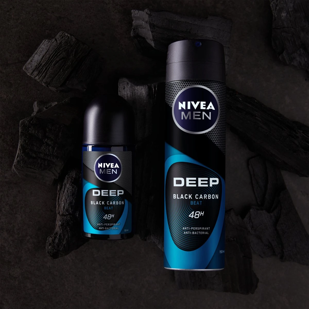 NIVEA MEN Deep Black Carbon Beat Spray - Ant-transpirant - Voordeelverpakking 6 X 150 ML 8 NIVEA MEN Deep Black Carbon Beat Spray - Ant-transpirant - Voordeelverpakking 6 X 150 ML - Afbeelding 6