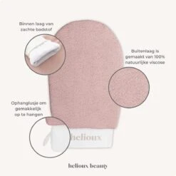 Helioux® Exfoliating Glove - Scrub Handschoen Washand - Voor Lichaam & Gezicht - Verwijderen Van Dode Huidcellen Of Zelfbruiner - Roze - Pink -Verzorgingsproducten Verkoop 1200x1200 393