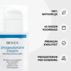 Biovea – Natuurlijke Progesteron Crème – Vermindert Opvliegers, Symptomen Van PMS En Normaliseert Menstruatiecycli – Bouwsteen Voor De Belangrijkste Hormonen – Verhoogt Het Gevoel Van Welzijn – 45 Dagen Voorraad (59 Ml.) -Verzorgingsproducten Verkoop 1200x1200 560