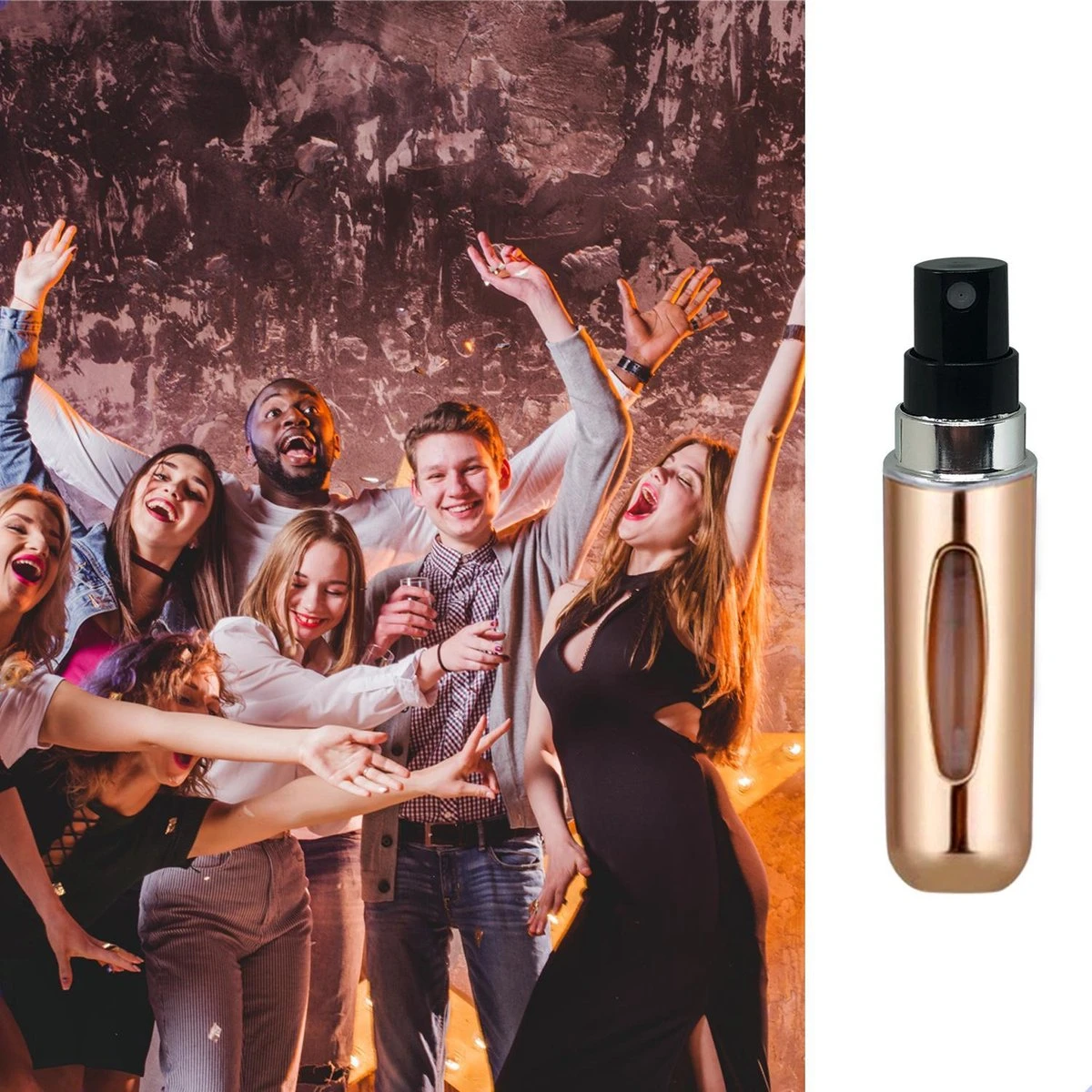 Merkloos Mini Parfum Flesje - Goud - Lipstick Formaat - Navulbare Parfum Verstuiver 5 Merkloos Mini Parfum Flesje - Goud - Lipstick Formaat - Navulbare Parfum Verstuiver - Afbeelding 3