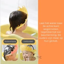 Baby Douchemuts - Baby Douche Kapje - Douchekapje Kind - Baby Douche Hoed - Badmuts Kinderen - Baby Douche Cap - Badmuts Kind - Shower Cap - Douche Muts | Luminatic® | Geel -Verzorgingsproducten Verkoop 1200x1200 782