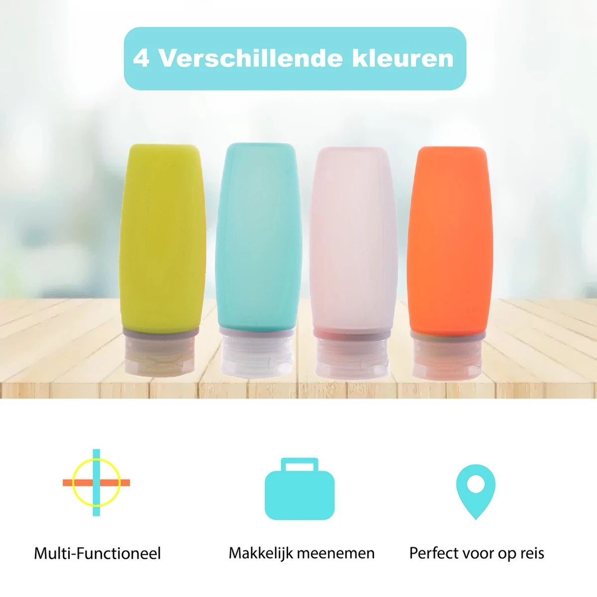 STARMAN Reisflesjes Set - Siliconen - Reisflacons - Handbagage - 100ml - 4 Stuks 7 STARMAN Reisflesjes Set - Siliconen - Reisflacons - Handbagage - 100ml - 4 Stuks - Afbeelding 5