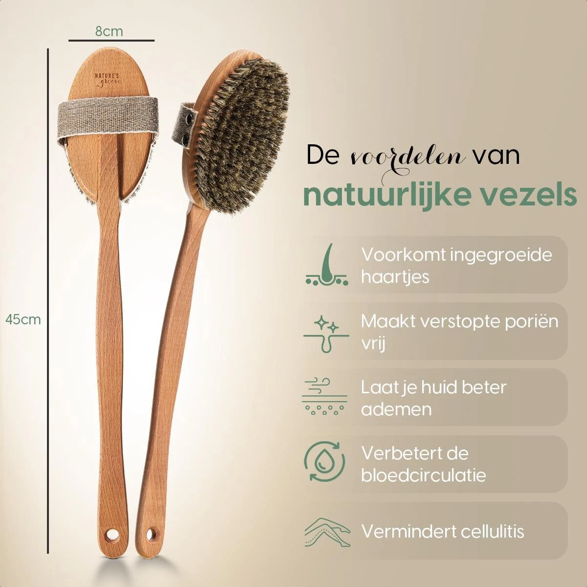100% Natuurlijke Lichaamsborstel Met Lange Afneembare Steel - Rugborstel Badborstel Doucheborstel - Dry Brushing Huidborstel - Droogborstel - Douche 6 100% Natuurlijke Lichaamsborstel Met Lange Afneembare Steel - Rugborstel Badborstel Doucheborstel - Dry Brushing Huidborstel - Droogborstel - Douche - Afbeelding 4