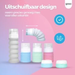 QOSO Reisflesjes Set 8-Delig | Reisflesjes Handbagage Opvouwbaar | Mini Shampoo & Reispotjes Hervulbaar Klein | Reisflesjes 100ml In 4 Kleuren | Navulbare Reisflesjes In Een Reisset -Verzorgingsproducten Verkoop 1200x1200 842