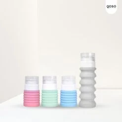 QOSO Reisflesjes Set 8-Delig | Reisflesjes Handbagage Opvouwbaar | Mini Shampoo & Reispotjes Hervulbaar Klein | Reisflesjes 100ml In 4 Kleuren | Navulbare Reisflesjes In Een Reisset -Verzorgingsproducten Verkoop 1200x1200 844