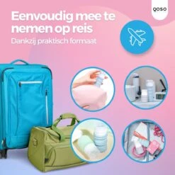 QOSO Reisflesjes Set 8-Delig | Reisflesjes Handbagage Opvouwbaar | Mini Shampoo & Reispotjes Hervulbaar Klein | Reisflesjes 100ml In 4 Kleuren | Navulbare Reisflesjes In Een Reisset -Verzorgingsproducten Verkoop 1200x1200 846