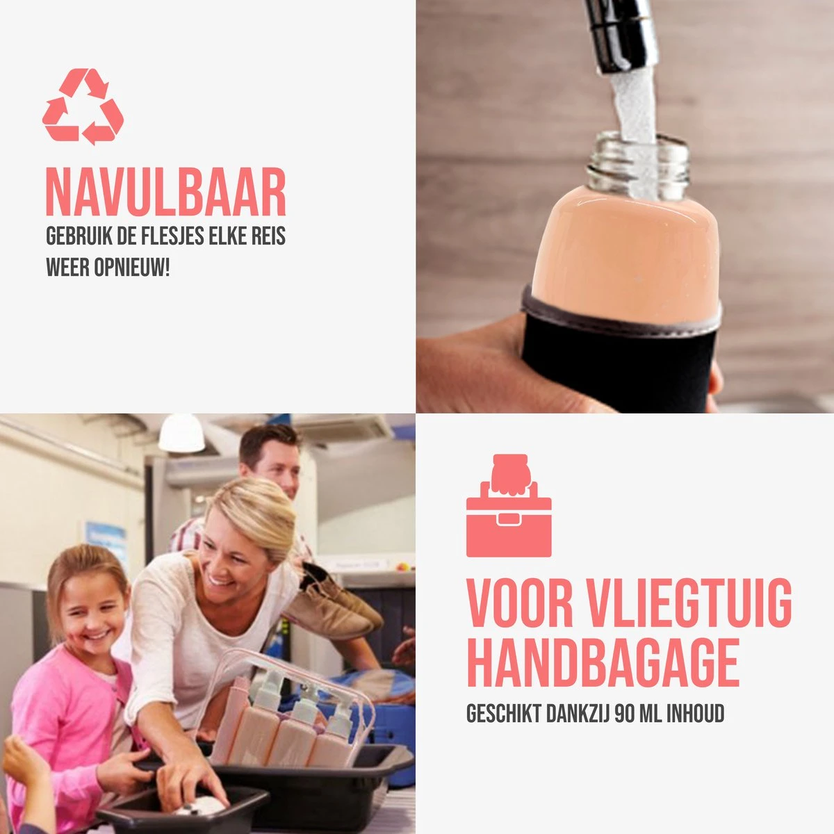 Reisflesjes Set 9-delig - Reisset - Reisflesjes Handbagage - Reis Toilettas - Reisflacons - Vliegtuig - Navulbare Reisflesjes - Roze 10 Reisflesjes Set 9-delig - Reisset - Reisflesjes Handbagage - Reis Toilettas - Reisflacons - Vliegtuig - Navulbare Reisflesjes - Roze - Afbeelding 8