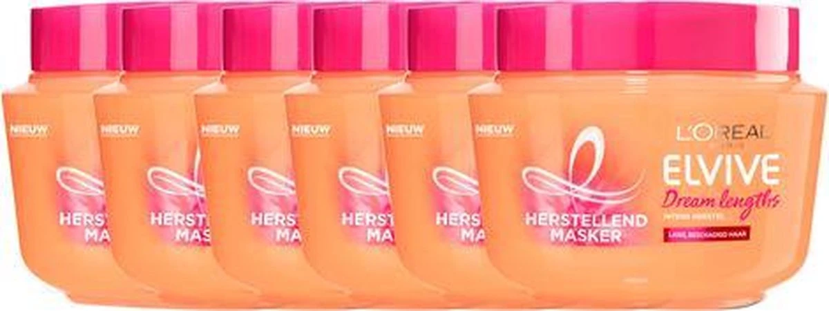 L'Oréal Paris Elvive Dream Lengths Haarmasker - 6 X 300 Ml - Lang & Beschadigd Haar - Voordeelverpakking 9 L'Oréal Paris Elvive Dream Lengths Haarmasker - 6 X 300 Ml - Lang & Beschadigd Haar - Voordeelverpakking - Afbeelding 7