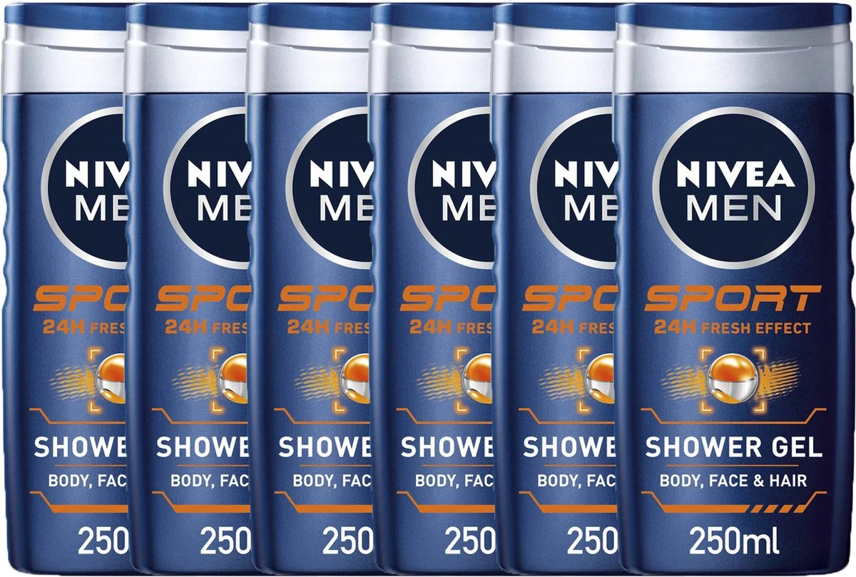NIVEA MEN Sport - 6 X 250 Ml - Voordeelverpakking - Douchegel 4 NIVEA MEN Sport - 6 X 250 Ml - Voordeelverpakking - Douchegel - Afbeelding 2